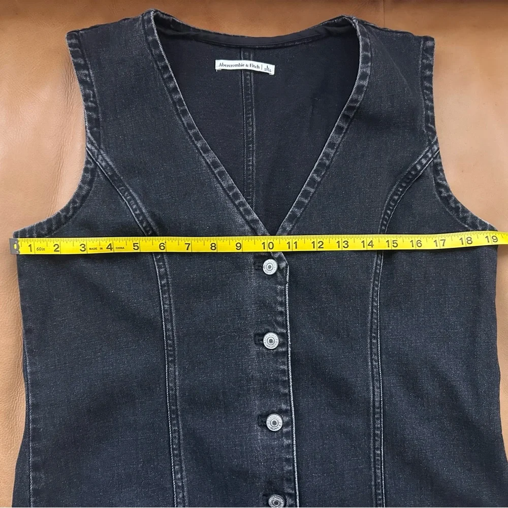 Abercrombie & Fitch Black Button-Front Midi Dress - Picture 3 of 6